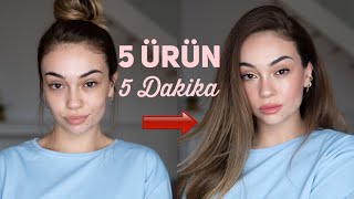 5 Ürün ile 5 Dakika da Makyaj⭐️ [upl. by Godliman]