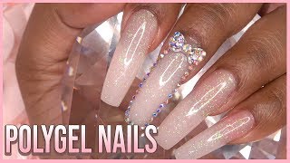 PolyGel Nails with Dual Forms  Nail Tutorial  For Beginners  How to  Gelish Polygel [upl. by Acissej]