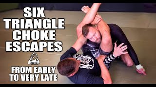 Six Triangle Choke Escapes  From Early to Very Late [upl. by Siver]