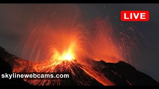 🔴 Recorded live footage from Volcano Stromboli  Sicily  Live Cameras from the world [upl. by Hcab]