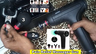 AGARO Galaxy Gun Massager 4 Heads 6 Speed Rechargeable Handheld Percussion Muscle Massager [upl. by Lunneta]