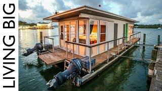 Life On The Water In A Tiny House Boat [upl. by Attaynek]