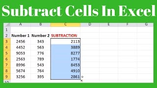 How to Subtract Cells in Microsoft Excel 2017 [upl. by Asilem]