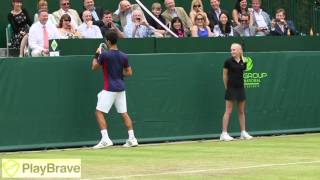 Djokovic amp Dimitrov impersonate Maria Sharapova at The Boodles 2013 [upl. by Honey]