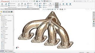 Solidworks tutorial Exhaust manifold [upl. by Paxon]