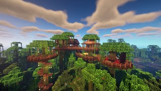 Minecraft Building A Jungle Treehouse Timelapse [upl. by Kralc]