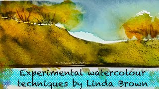 Lets play 7 5minute quickie landscape watercolour ink granulation medium perfect for beginners [upl. by Yentuoc]