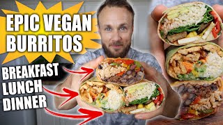 3 HIGH PROTEIN VEGAN BURRITOS  EASY RECIPES 🌱🌯🔥 [upl. by Rediah912]