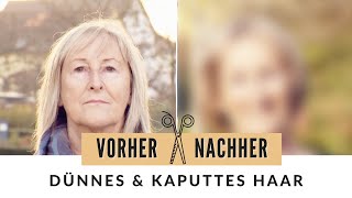 HaarVorherNachher Haare sind sehr kaputt und dünn Es fallen viele Zentimeter Hammer Veränderung [upl. by Tabbatha]