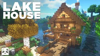 Minecraft  Lake House Tutorial How to build [upl. by Jaunita]