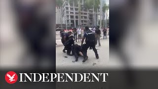 Black Lives Matter protesters in violent confrontations with Miami police [upl. by Schecter]