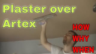 How to Plaster over Artex and Textured Ceilings [upl. by Ilellan]