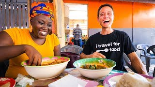 Street Food in Ghana  GIANT CHOPBAR LUNCH and West African Food Tour in Accra [upl. by Syah]