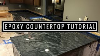 Countertop Resurfacing with Metallic Epoxy  Silver and Charcoal [upl. by O'Donnell]