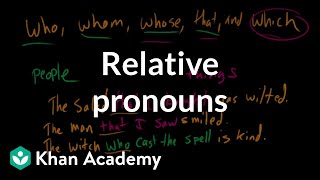 Relative pronouns  The parts of speech  Grammar  Khan Academy [upl. by Odnomyar656]