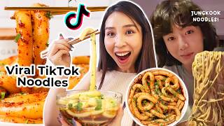 I Tried Viral TikTok Noodle Recipes 🍜 [upl. by Aerdnat863]