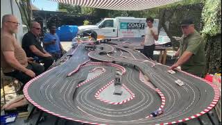 Carrera 132 Outdoor Slot Car Track in California  morning practice [upl. by Ahsitram]