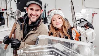 Carving Frozen Sculptures from 300lbs of Crystal Clear Ice [upl. by Sallad]