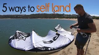 5 ways to self land kiteboarding tutorial [upl. by O'Meara]