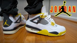 JORDAN 4 VIVID SULFUR REVIEW amp ON FEET [upl. by Kilian]