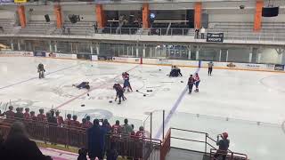 LINE BRAWL Jr Hat Tricks start game with melee against Maine Nordiques NAHL [upl. by Ester]