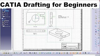 CATIA Drafting  Drawing Tutorial for Beginners  1 [upl. by Solange36]