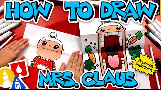 How To Draw Crazy Veggie Mrs Claus Puppet  Folding Surprise [upl. by Valerye628]