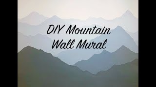 How to Paint a Mountain Mural on your Bedroom or Nursery Wall  DIY Timelapse  Speed Painting [upl. by Wolram]