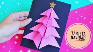 TARJETA NAVIDEÑA Árbol o pino de Navidad 🎄 Manualidades navideñas [upl. by Hsenid]