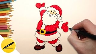 How to Draw Santa Claus Step by Step Easy  Christmas drawings ✔ [upl. by Alyahs]