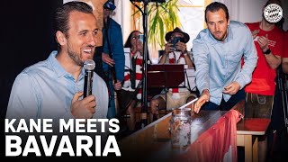 The Englishman goes Bavarian  Harry Kane visits FC Bayern Fan Club [upl. by Guibert]