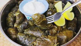 Dolmas  Dolmades  Greek Recipe  Stuffed Grape Leaves  Quick amp Easy [upl. by Luanne871]