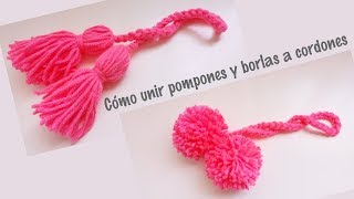 Cómo unir pompones y borlas a cordones tejidos [upl. by Elirpa731]