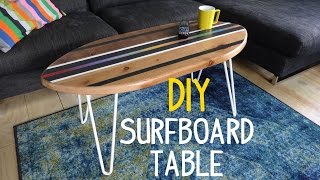 Super Simple Surfboard Table Build [upl. by Barbie]