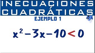 Inecuaciones cuadráticas solución  Ejemplo 1 [upl. by Eityak]