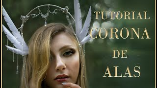 Cómo hacer una corona de ángel 👑 How to make a angel crown TUTORIAL  fácil y rápida ThelmaM [upl. by Ribak]