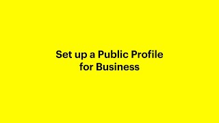 Set up a Public Profile for Business on Snapchat [upl. by Arjan]