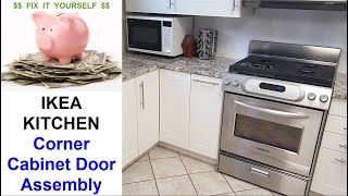 IKEA Kitchen  Corner Cabinet Door Installation [upl. by Ardiedal539]