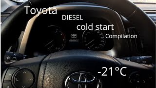 Toyota extreme DIESEL cold start compilation 21C amp more 2 [upl. by Rizika]