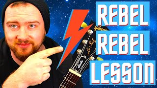 Rebel Rebel Guitar Lesson  With Tabs  David Bowie Guitar Tutorial [upl. by Werdn]