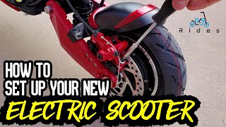 Electric Scooter Setup and Adjustment \\ Handlebars Brakes PSettings Etc [upl. by Fafa]