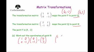 Matrix Transformations  Corbettmaths [upl. by Obocaj]