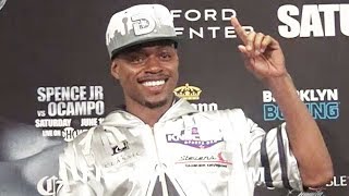 ERROL SPENCES FULL POSTFIGHT PRESS CONFERENCE AFTER 1ST ROUND KNOCKOUT OF CARLOS OCAMPO [upl. by Scammon580]