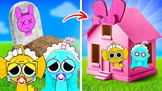 Dont Open Pinki EXE House I Made A Tiny Cardboard Home For Baby Sprunki [upl. by Anat107]