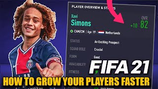 HOW TO GROW YOUR PLAYERS FASTER IN CAREER MODE  FIFA 21 [upl. by Pennebaker]