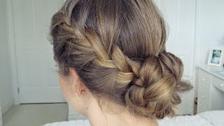 Bohemian Braid Updo  Hair Tutorial  Simple amp Easy [upl. by Ellivro]