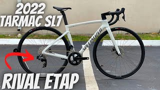 NEW 2022 SPECIALIZED TARMAC SL7 COMP SRAM RIVAL ETAP AXS WHITE COLOR 4800 [upl. by Coombs]