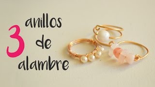 Como hacer tres anillos con alambre How to make three rings with wire english subtitles 9 [upl. by Annayar746]