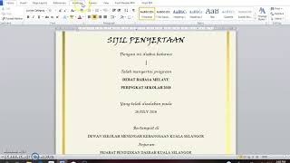 Membuat sijil menggunakan teknik mail merge [upl. by Doowrehs]