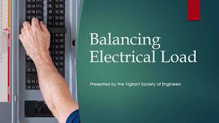 Balancing Electrical Load [upl. by Obadias]